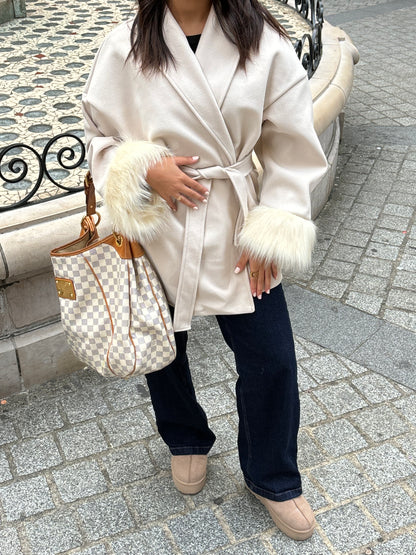 Kimono a fourrure Beige